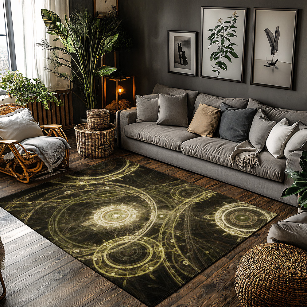 Galaxy Home Textiles - Tuniu Cosmic Galaxy Round Rug Non-Slip