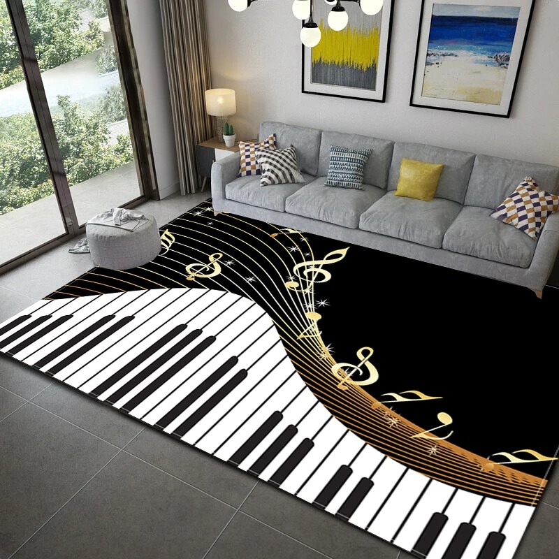 Home Textiles Notes - Piano note music theme series carpet