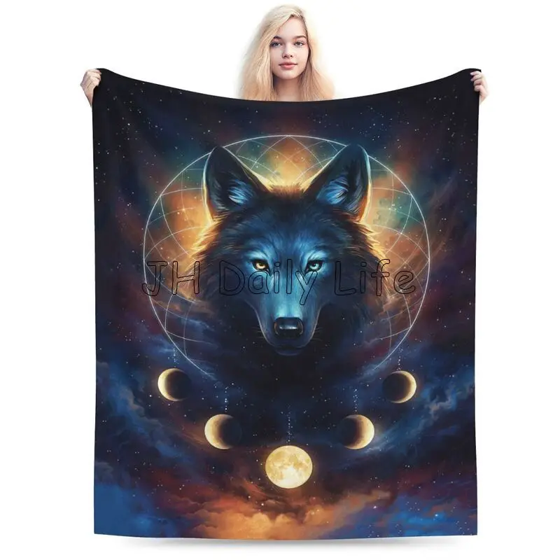 Cool Wolf Galaxy Moon Print Bl – обзор и цена Galaxy Home Textiles