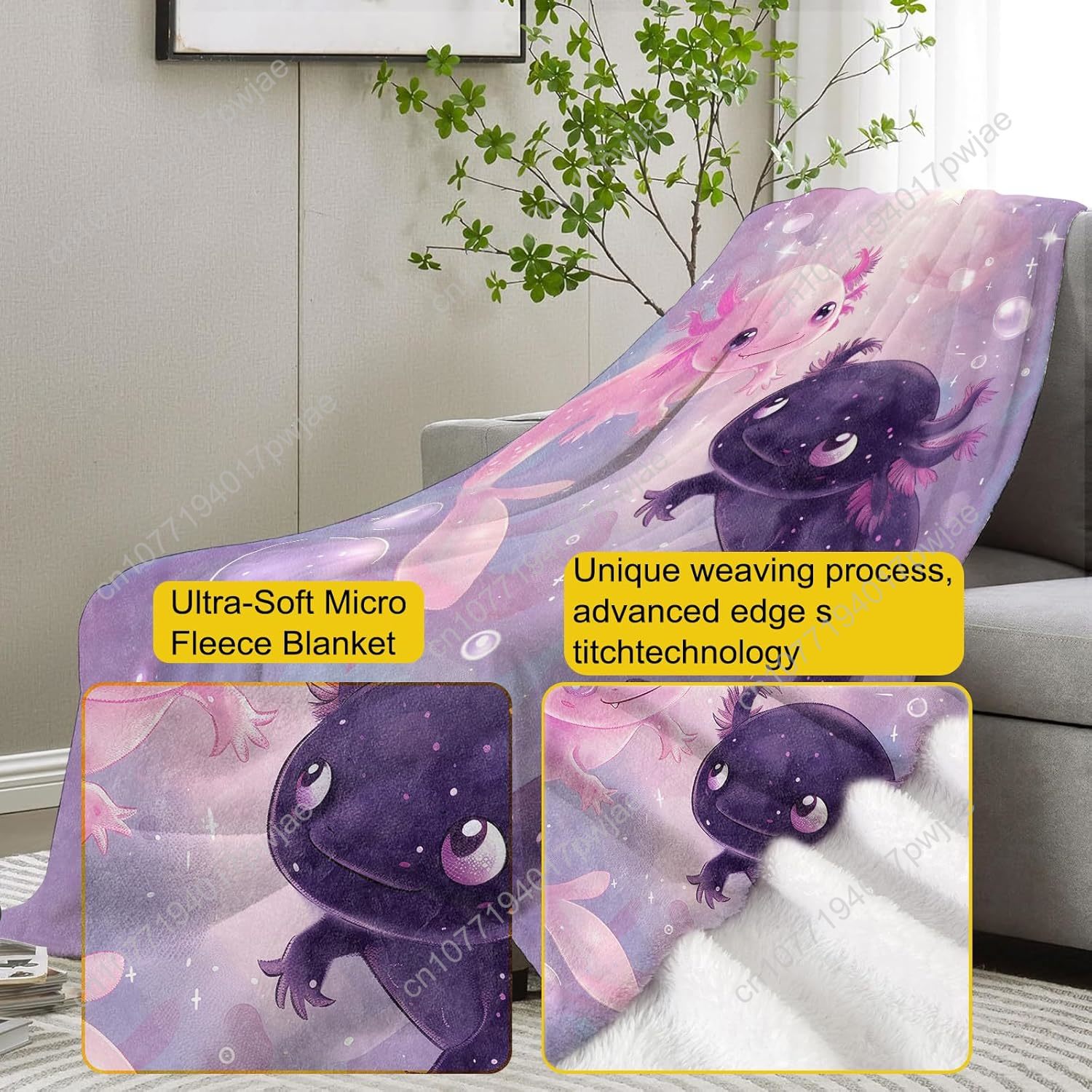 Axolotl Blanket Cute Axolotls  – обзор и цена Home Textiles & Furnishings