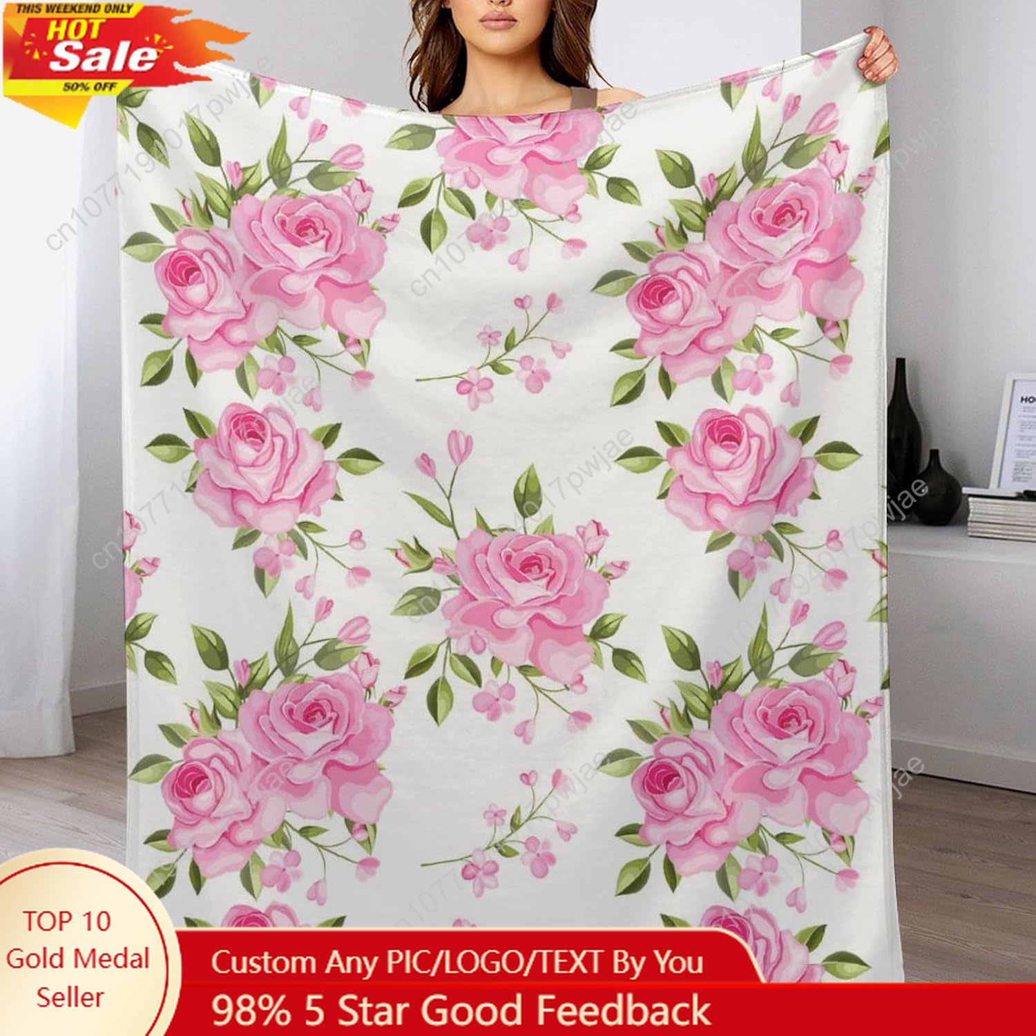 Pink Flower Throw Blanket Flor – обзор и цена Home Textiles & Furnishings