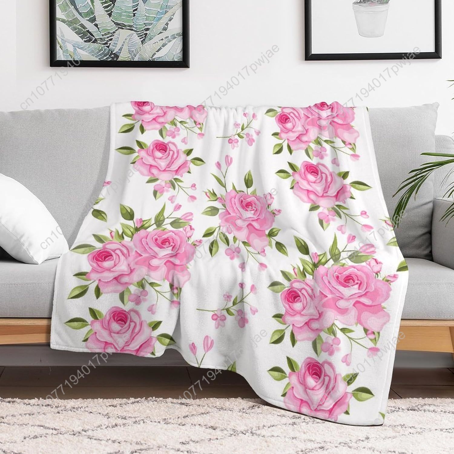 Pink Flower Throw Blanket Flor – обзор и цена Home Textiles & Furnishings