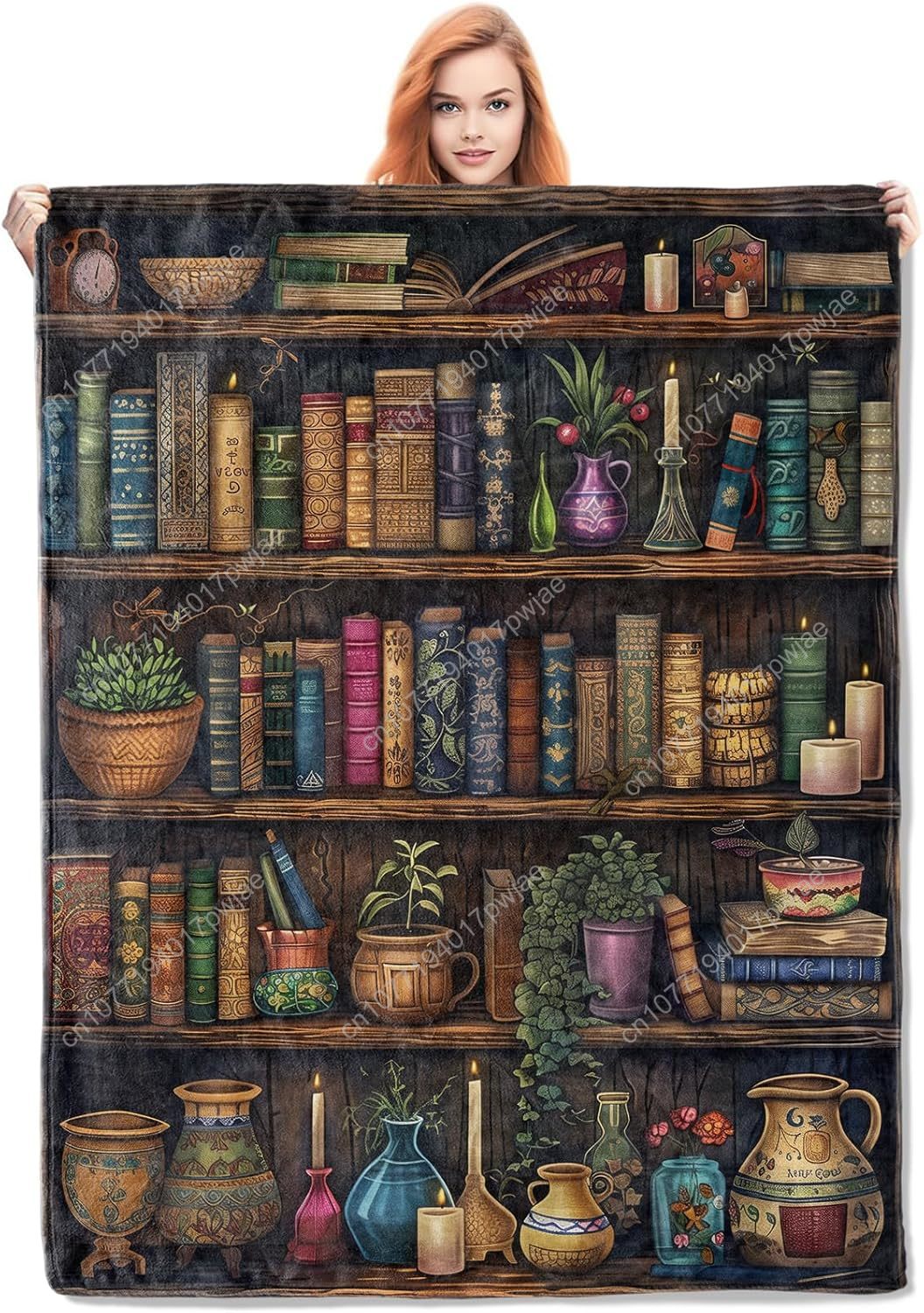 Vintage Bookshelf Blanket Read – обзор и цена Home Textiles & Furnishings