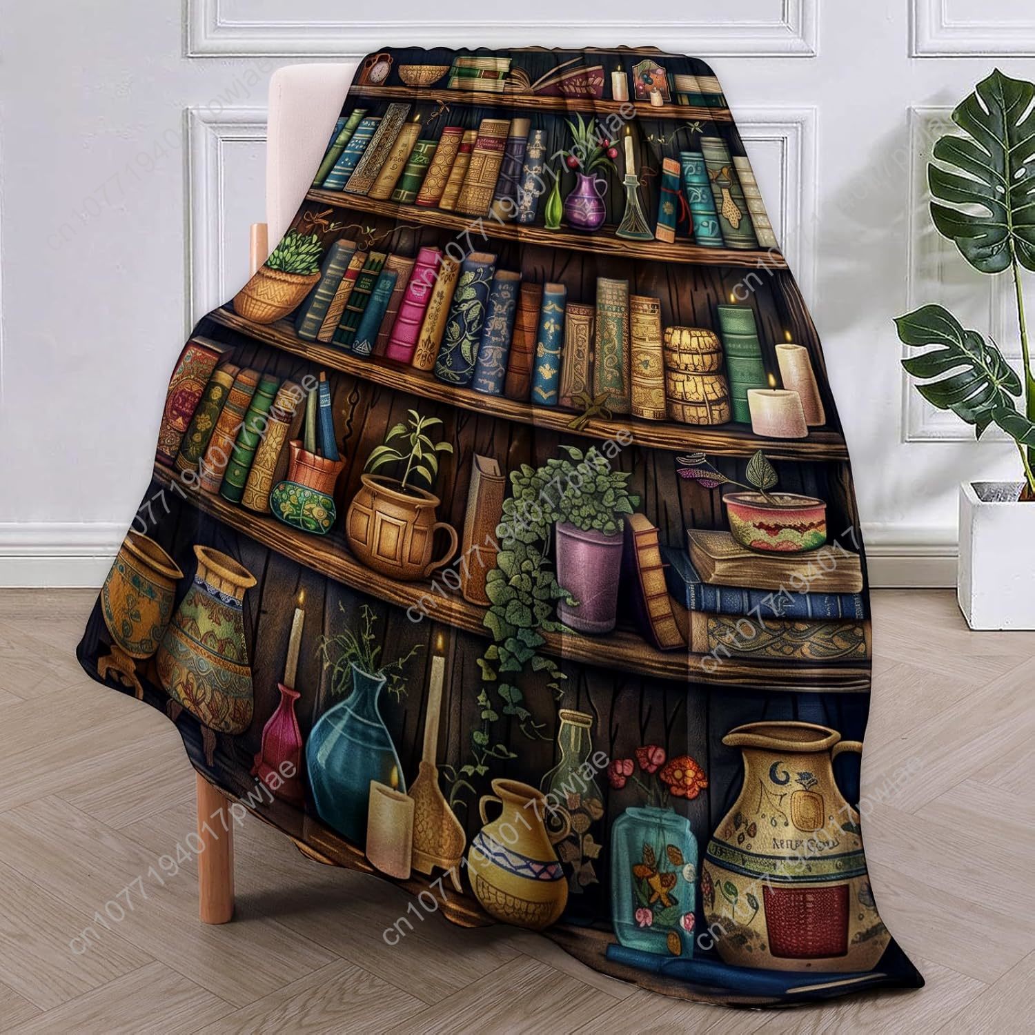 Vintage Bookshelf Blanket Read – обзор и цена Home Textiles & Furnishings