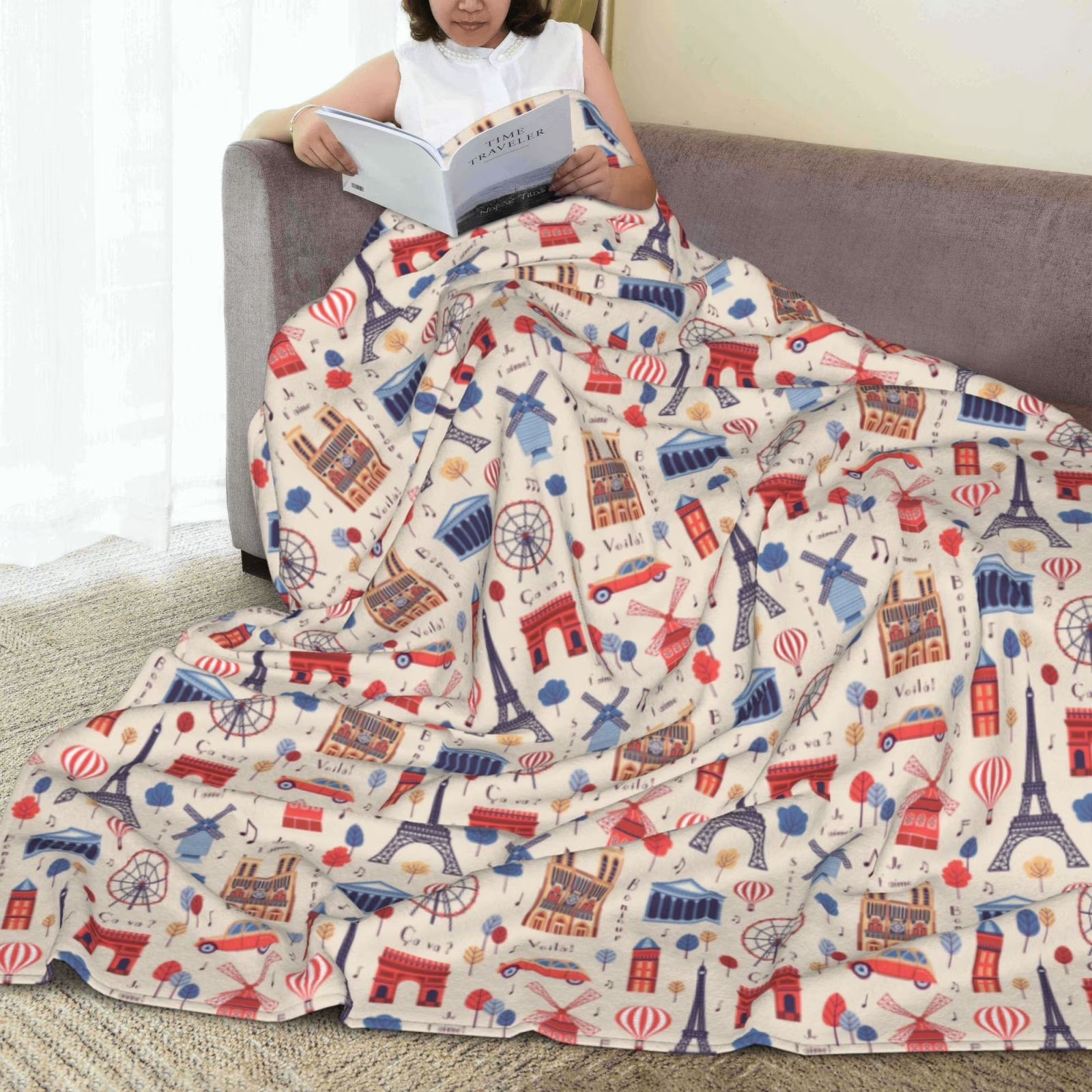 Paris Landmark Print Sherpa Fl – обзор и цена Home Textiles Paris