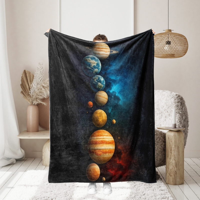 Galaxy Planets Pattern Flannel – обзор и цена Galaxy Home Textiles