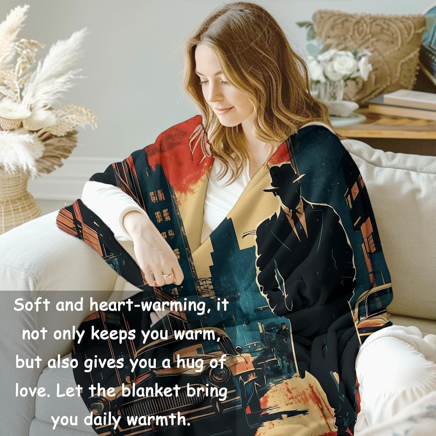 Noir Detective Blanket Gifts f – обзор и цена Home Textiles & Furnishings