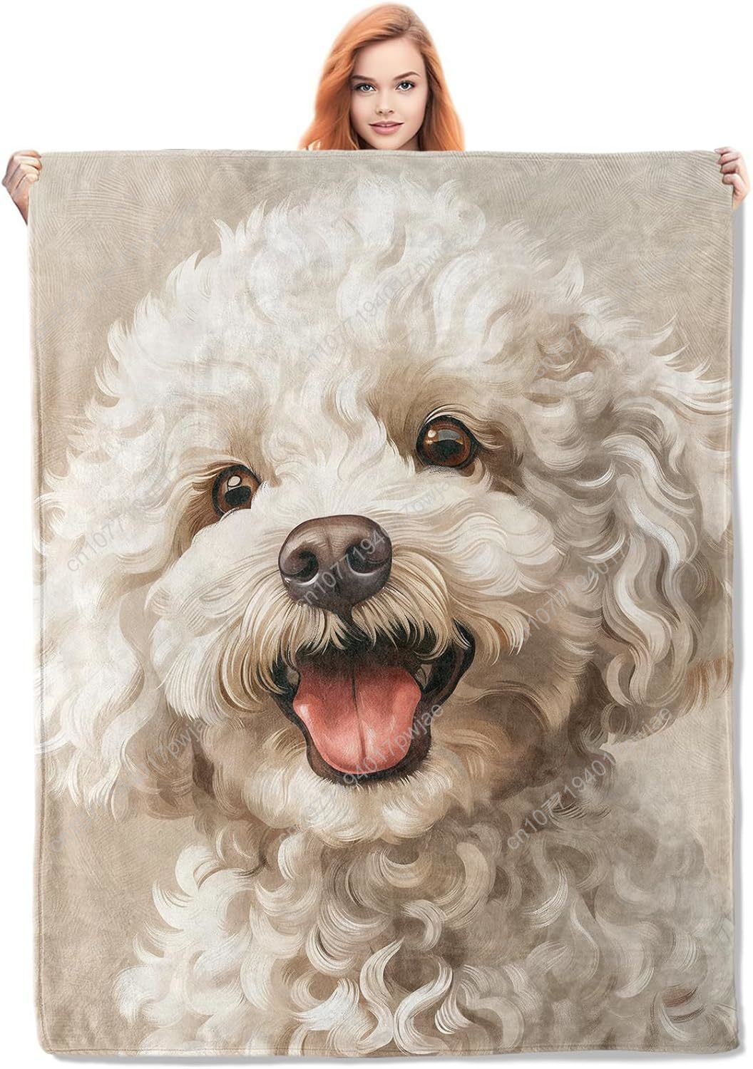 Joyful Poodle Portrait Blanket – обзор и цена Home Textiles & Furnishings