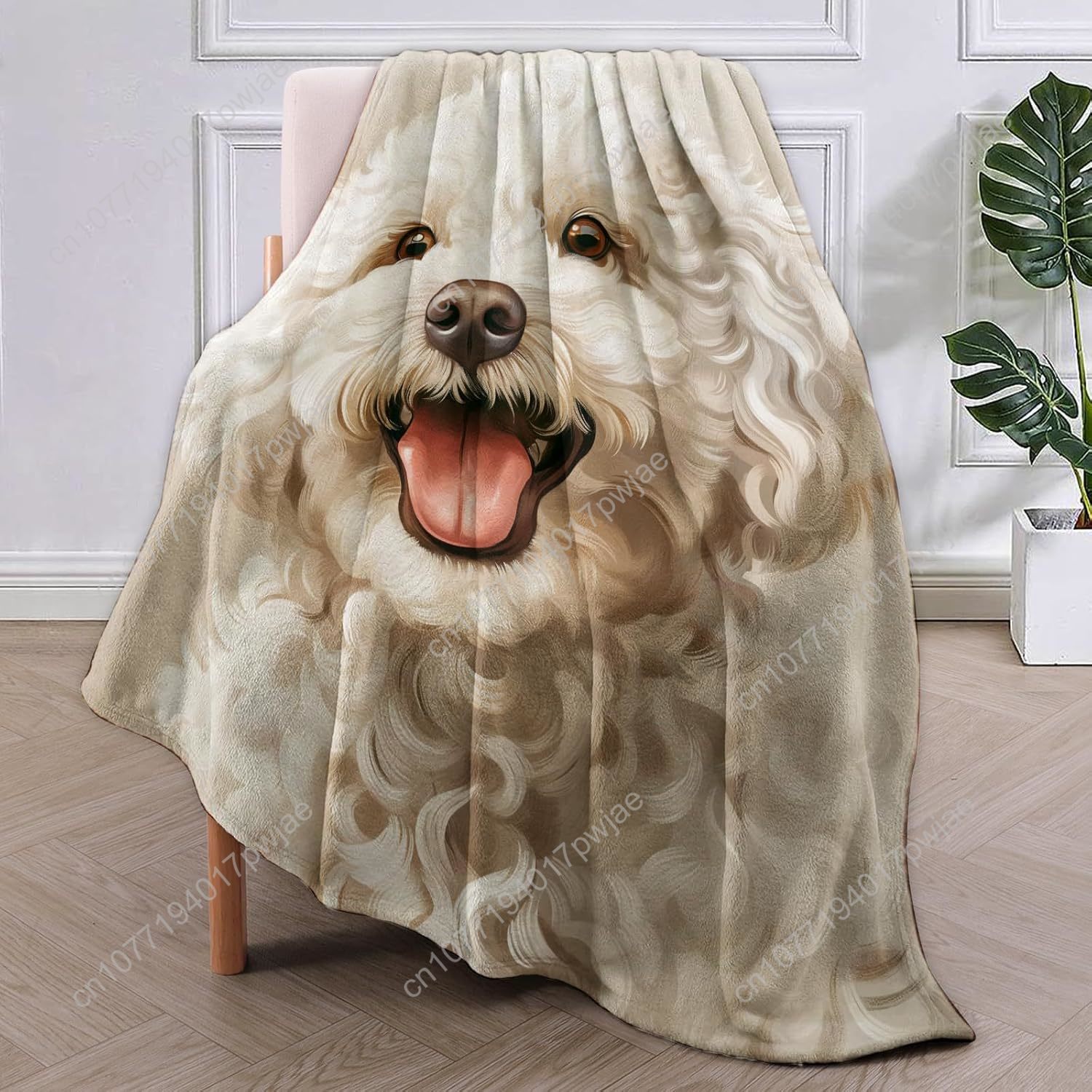 Joyful Poodle Portrait Blanket – обзор и цена Home Textiles & Furnishings