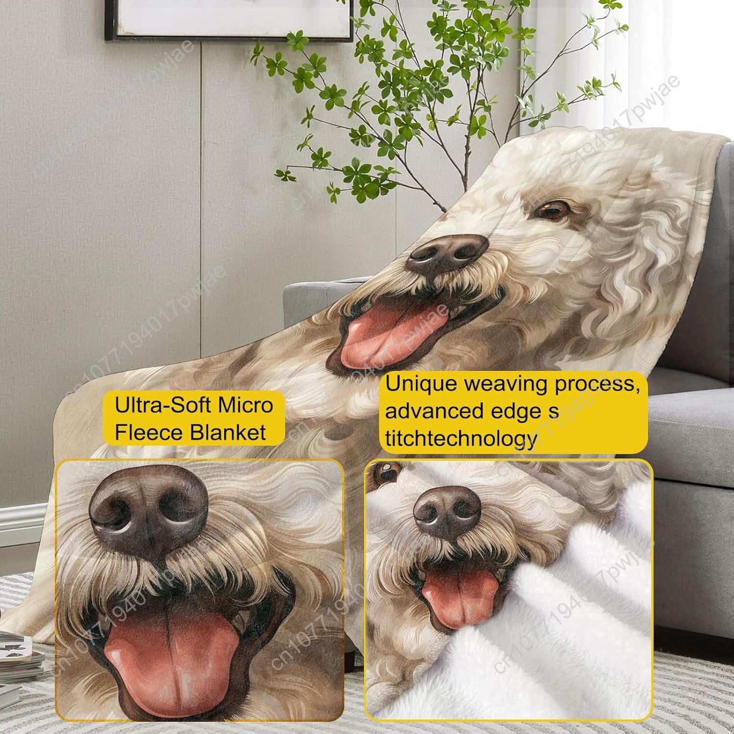 Joyful Poodle Portrait Blanket – обзор и цена Home Textiles & Furnishings