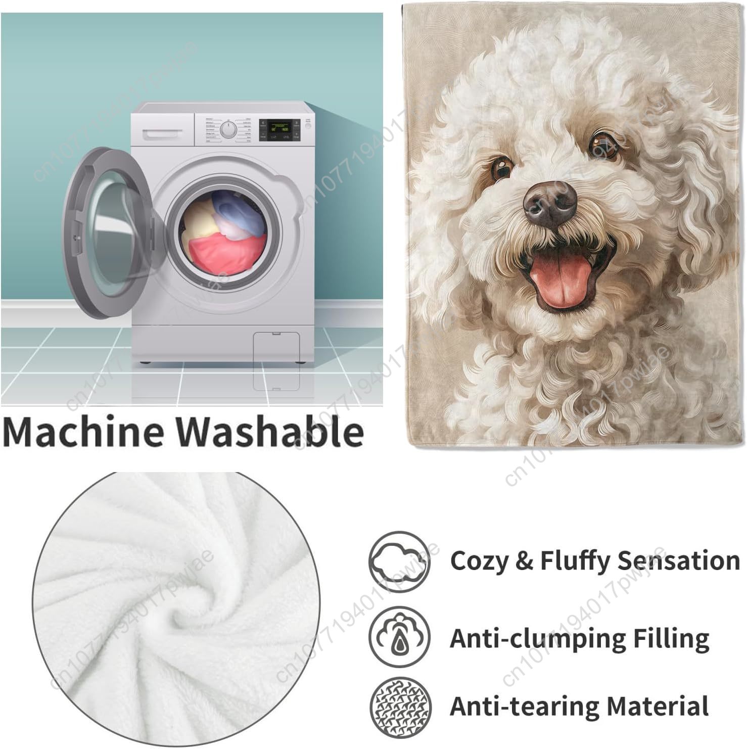 Joyful Poodle Portrait Blanket – обзор и цена Home Textiles & Furnishings